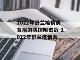 2022年舒兰疫情表背后的防控阻击战-2022年舒兰疫情表